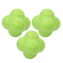 Set med 3 gröna reaktionsbollar Hex Bounce TPR för reflex och fitness