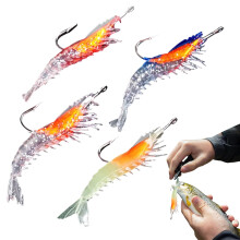 Saltwater bait, hooks, 4 pieces artificial lures, glowinthedark, lifelike, for river, freshwater, coast, lake