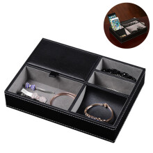 Stazione di ricarica per smartphone, accessorio da scrivania, elegante organizer da comodino per lui e per lei