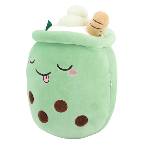 Λούτρινο Boba, μαλακό μαξιλάρι Kawaii με μοναδικό σχέδιο σε ποτήρι γάλακτος, δώρο 2