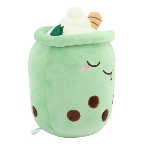 Λούτρινο Boba, μαλακό μαξιλάρι Kawaii με μοναδικό σχέδιο σε ποτήρι γάλακτος, δώρο 1