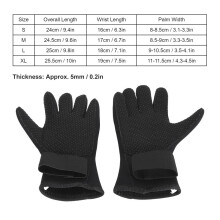 Guantes de buceo de neopreno negros talla L: resistentes a arañazos, abrasión e impermeables.