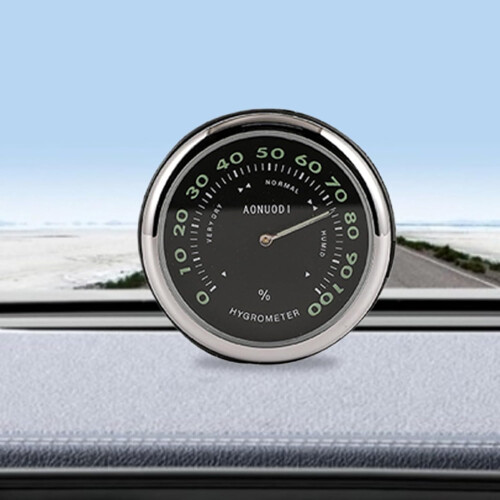 Luminous Car Dashboard Clock with Hygrometer and Thermometer, GlowintheDark, ShockResistant 1