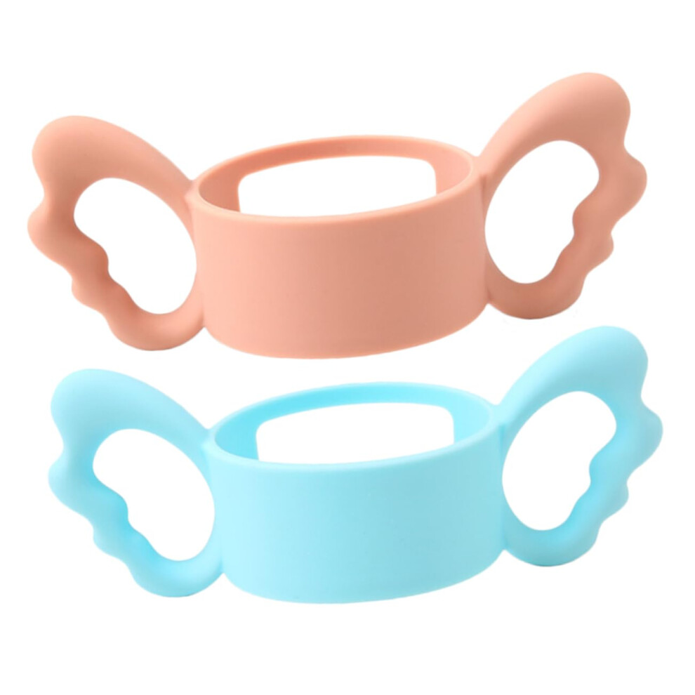 2Pcs Ergonomic Milk Bottle Grip Handles Soft Silicone WideMouth Bottle Accessory For Comfortable And Stable Feeding