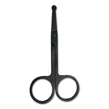 Stainless Steel Nose Hair Scissors for Trimming Facial Hair Ear Hair Eyebrow Black