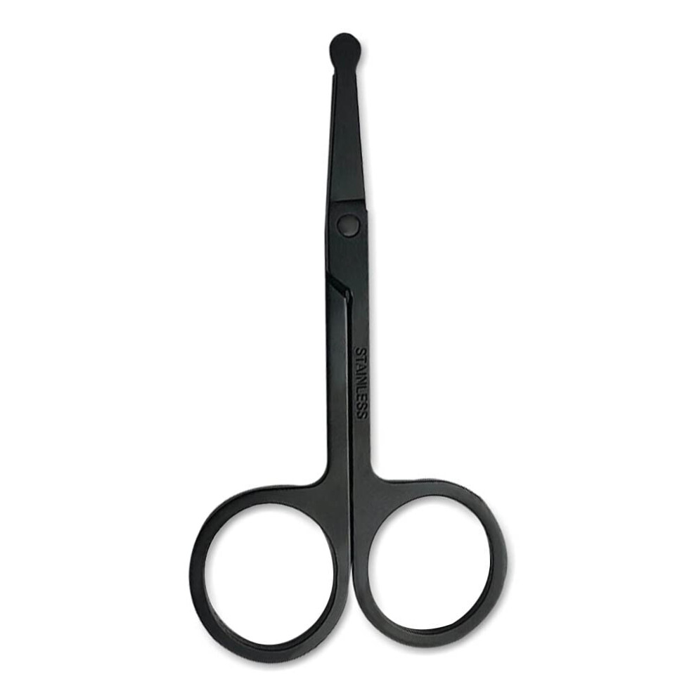 Black Stainless Steel Nose Hair Scissors For Trimming Facial Hair Ear Hair Eyebrow