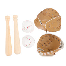 Mini Baseball Keychain Set with Mini Bat and Glove for Decoration and Collectibles, Baseball Fan Gift in Khaki