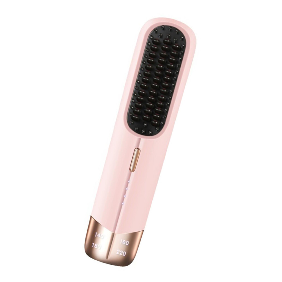 USB Rechargeable Hair Straightener Brush Fast Heating Travel Hair Straightening Comb