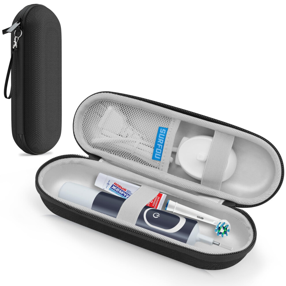 Electric Toothbrush Case for Oral B, Portable Hard Shell Travel Case, Black