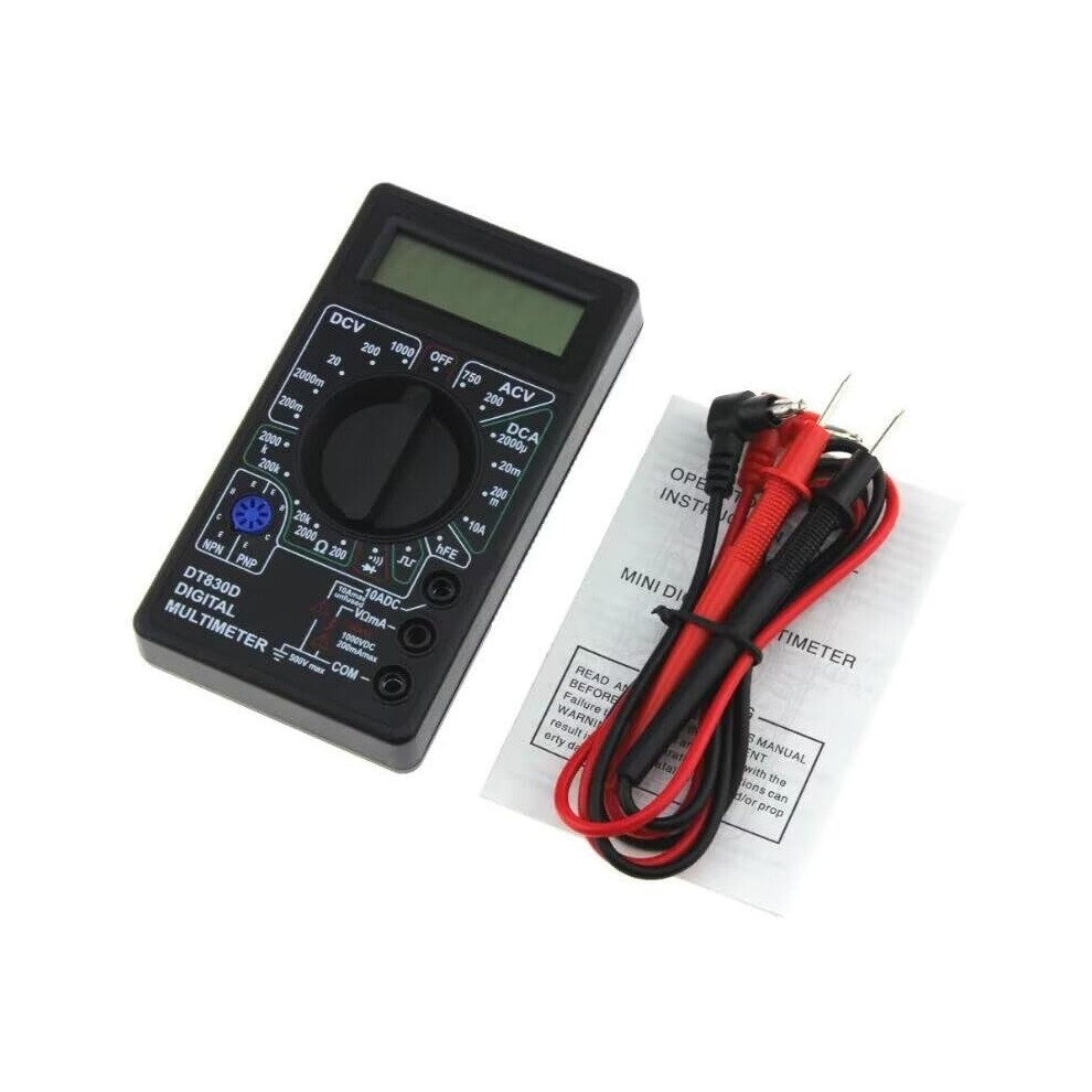 Mini Digital Multimeter Voltmeter Ampere Ohm Tester Dc Ac Ammeter Power Meter With Lead Probes Buzzer 9001264353940