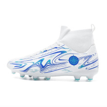 Men's Soccer Cleats Tops NonSlip Spikes Indoor Outdoor Firm Ground Turf Football Shoes Size 9.5 White