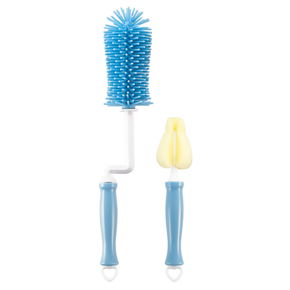 Gentle and Brushes, Rotating Head Silicone Brush with Long Handle Design and Rotatable Silicone Bottle Brush Technology, Deep Cleaning Feeder Bottle C
