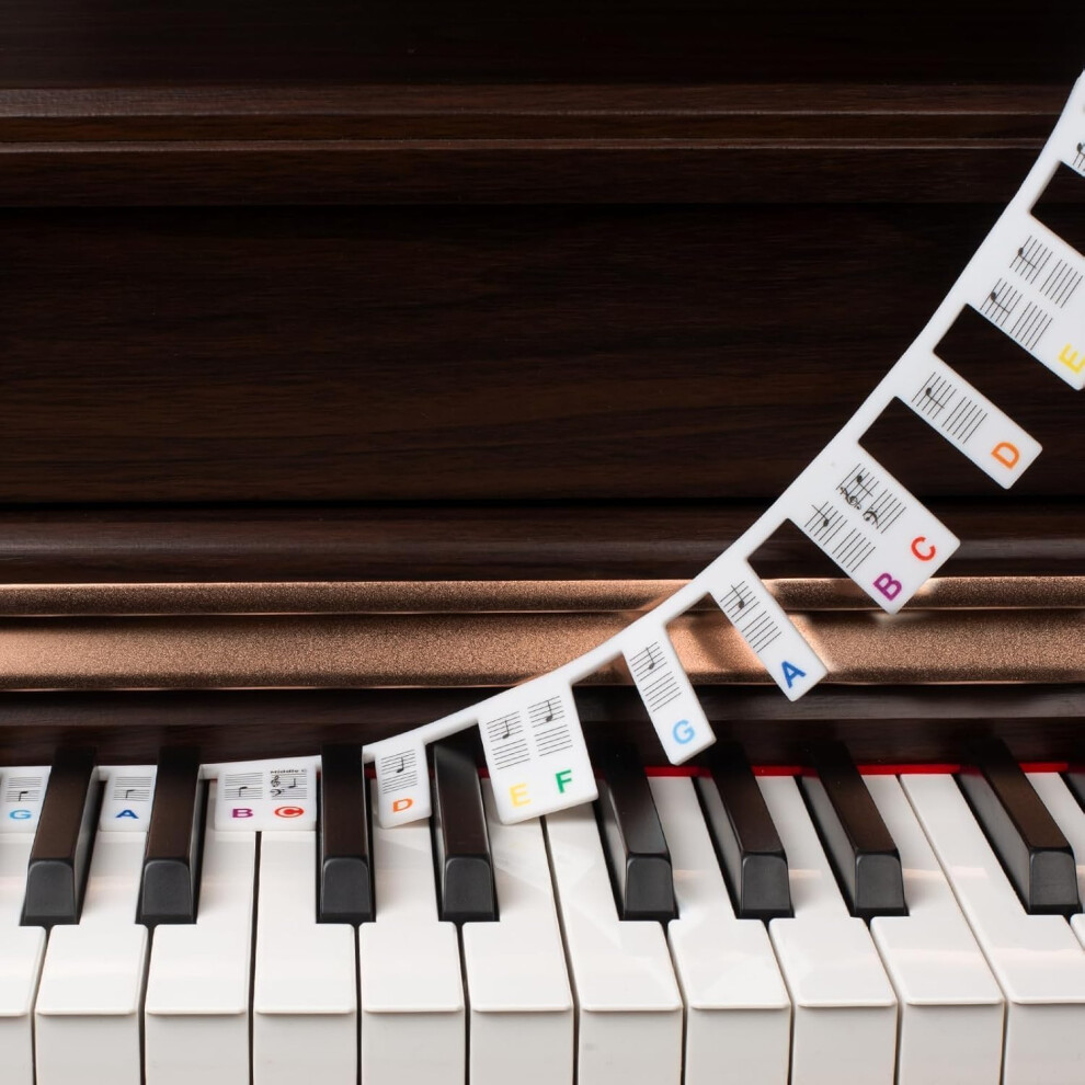 88 Keys Removable Piano Keyboard Note Labels For Beginners, Reusable Stickers 9001264352240