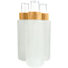 Reisebegleiter: Dickes Glas, Bambusverschluss, elegante, mattierte Glas-Lotionflasche, auslaufsicheres Design zur Aufbewahrung ätherischer Öle