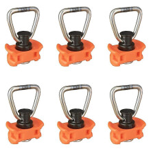 (Orange) 6er Pack Einzelschienen-L-Schiene-Befestigung mit D-Ring für L-Schiene, Einseitige Befestigung für Flugzeughängebahnen