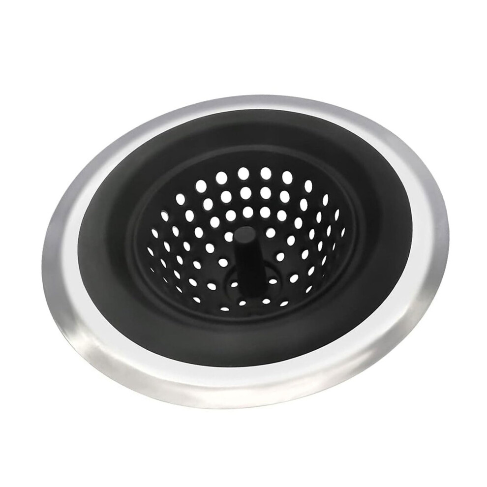 Rubber & Steel Kitchen Sink Strainer Performance Drainage Prevents Clogs Hair Catcher For Bathroom Black 9001264353995