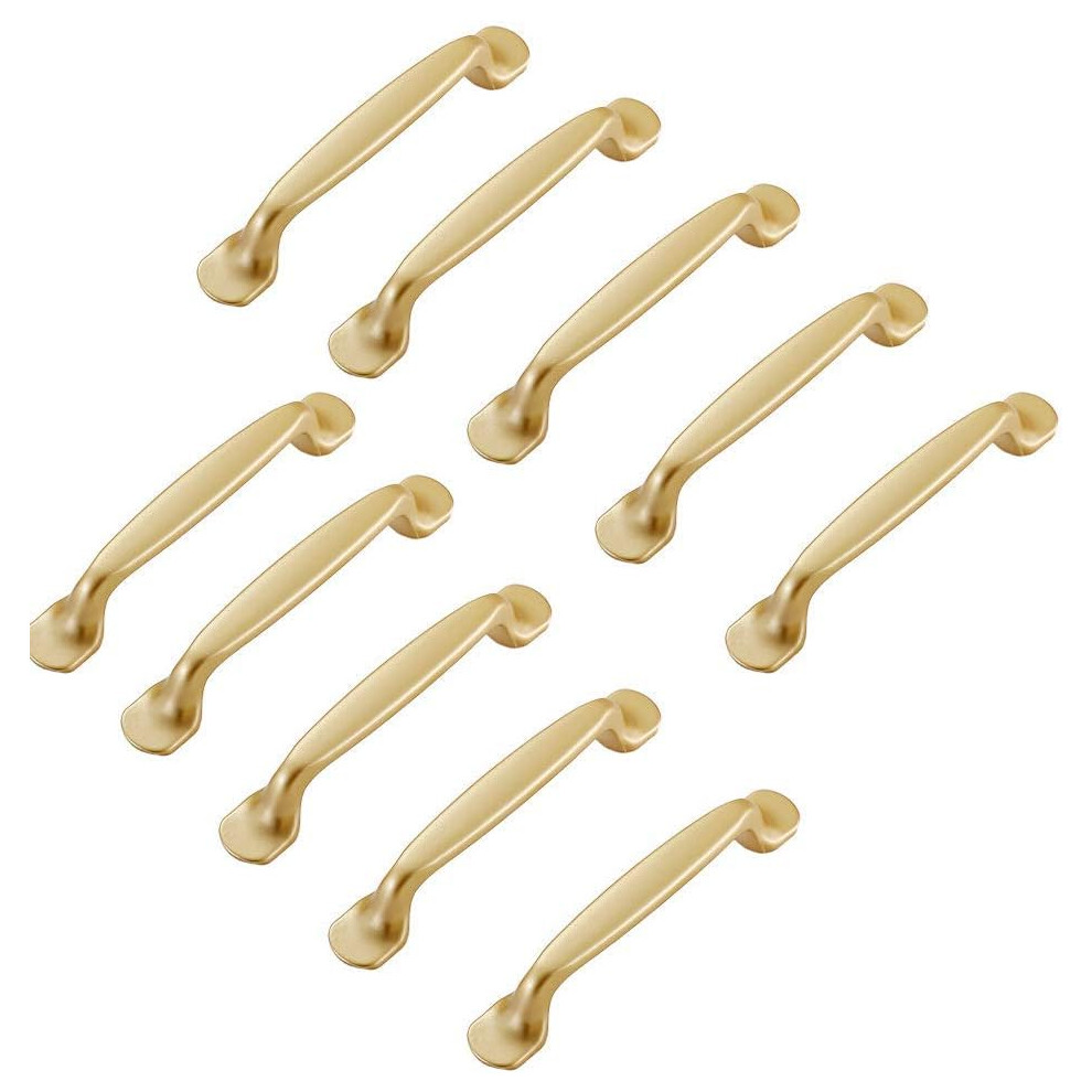 Elegant Upgrade Solid Zinc Alloy Kitchen Cabinet Handle, Smooth Forging Surface Brushed Brass Cabinet Pull For Wide Application On Various Modern Furn 9454554569994