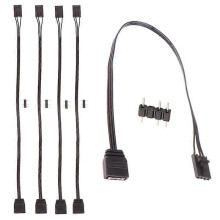 (5Pcs, Black) 2 Stück 4PIN RGB zu Standard ARGB 3-Pin 5V Adapterstecker RGB-Kabel 25cm
