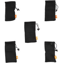 (18.5x9cm) 5er-Pack Nylon-Mesh-Storesäcke mit Zugband - 3,5 x 7,3 Zoll, vielseitig für Reisen & Outdoor-Aktivitäten