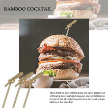 (Bamboo Cyan) 300 Knotierte Bambusspieße Cocktailstäbchen Cocktailzahnstocher