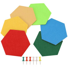 (Colorful) 6er Pack Hexagon Filz-Pinnwand selbstklebend Bulletins Memo Foto-Korktafeln bunte Schaumstoff-Wanddekoration