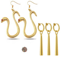 Zoro Earrings Anime One Piece Boa Hancock Cosplay Accessories Snake Earrings Pack of 12
