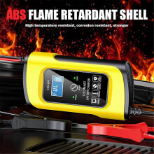 (YellowBlack) 12V 8A Pulse-Reparatur-Ladegerät für Gel-Auto-Motorrad-LKW-Blei-Säure-Batterie-Ladegerät Digitales LCD-Display