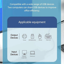 (Black) 2-Port-USB2.0-Hub USB-Switch Drucker-Sharer Zwei Computer teilen ein USB-Gerät 2-in-1-USB-Splitter