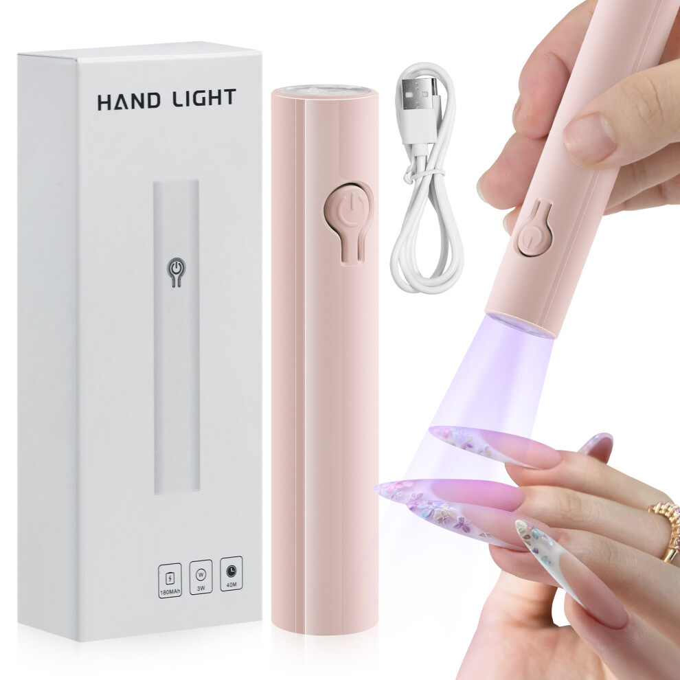 Miniature Manicure Lamp Fast Drying USB Rechargeable Safe-Pink