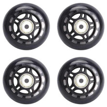 (Black) 4 Stück Rollschuhräder, nicht blinkend, 70X24mm, mit Lager, Rollschuhzubehör, rutschfest