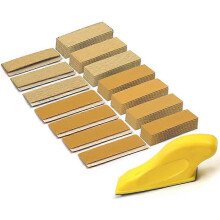 (Yellow) 70-teiliges Schmirgelpapier-Set, 3,5X1 Zoll Hand-Schleifblock für nass-trockenen Hook & Loop Aluminiumoxid 80 bis 600 Körnung