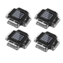 (Black) 4er-Pack Solar-Pooldecklichter, Poolseitenbodenlichter, Außen für oberirdische und unterirdische Schwimmbäder