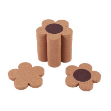 12 Stück schöne Getränkekohlen, saugfähiges & wiederverwendbares Set, 10 cm große korkene Blumenformkohlen für C