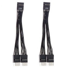 (black) 2 Stück Computer-Mutterboard-USB-Erweiterungskabel 9 Pin 1 weiblich zu 2 männlich Y-Splitter Audio HD Erweiterung