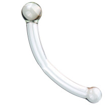 Glass Double Ended Dildo, Crystal Glass Curved Wand, Anal Beads, Butt Plug Massager, GSpot Sex Toy For Beginners