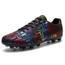 Unisex Low AG Sports Soccer Cleats Training Shoes NonSlip WearResistant Football Shoes Black 8.5 Women/7 Men