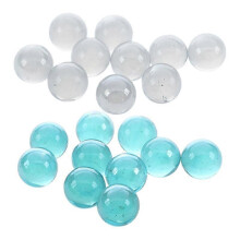 20 Stück Murmeln 16mm Glasmurmeln Knicker Glaskugeln Dekoration Farbkügelchen Spielzeug Blau und par