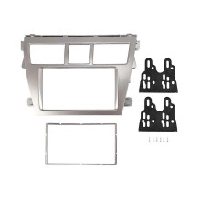 (Silver black) 2 DIN Autoradio DVD-Player Rahmen Fascia Panel Trim für Vios 2007-2012, Belta 2005-2008, Yaris