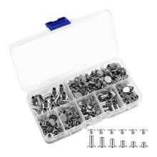 (Silver) 90 Sets Chicago-Schrauben-Set, 6 Größen Schraubennieten Metall Chicago-Bindeschrauben für DIY-Reparatur Leder