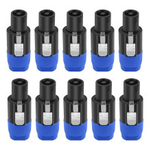 (Red) 10Stk 4-Pin NL4FC Lautsprecherverbinder Ohm-Stecker Audio-Kabeladapter Twist-Lock 4-Pin Speakon Female
