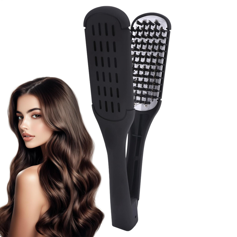 Hair Straightening Brush with DoubleSided Ceramic Coating and AntiSlip Grip for Smooth Styling