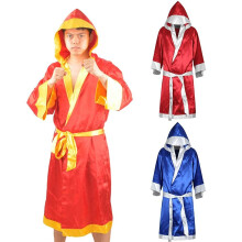 Boxer Costume Men Cotton Robe MMA Boxing Robe With Hood Lightweight Yellow Large