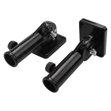 (Black) 2-in-1 Multifunktionshalter für Flaggenstange, verstellbar, robustes Aluminium, wetterfest, windbeständig (Schwarz)