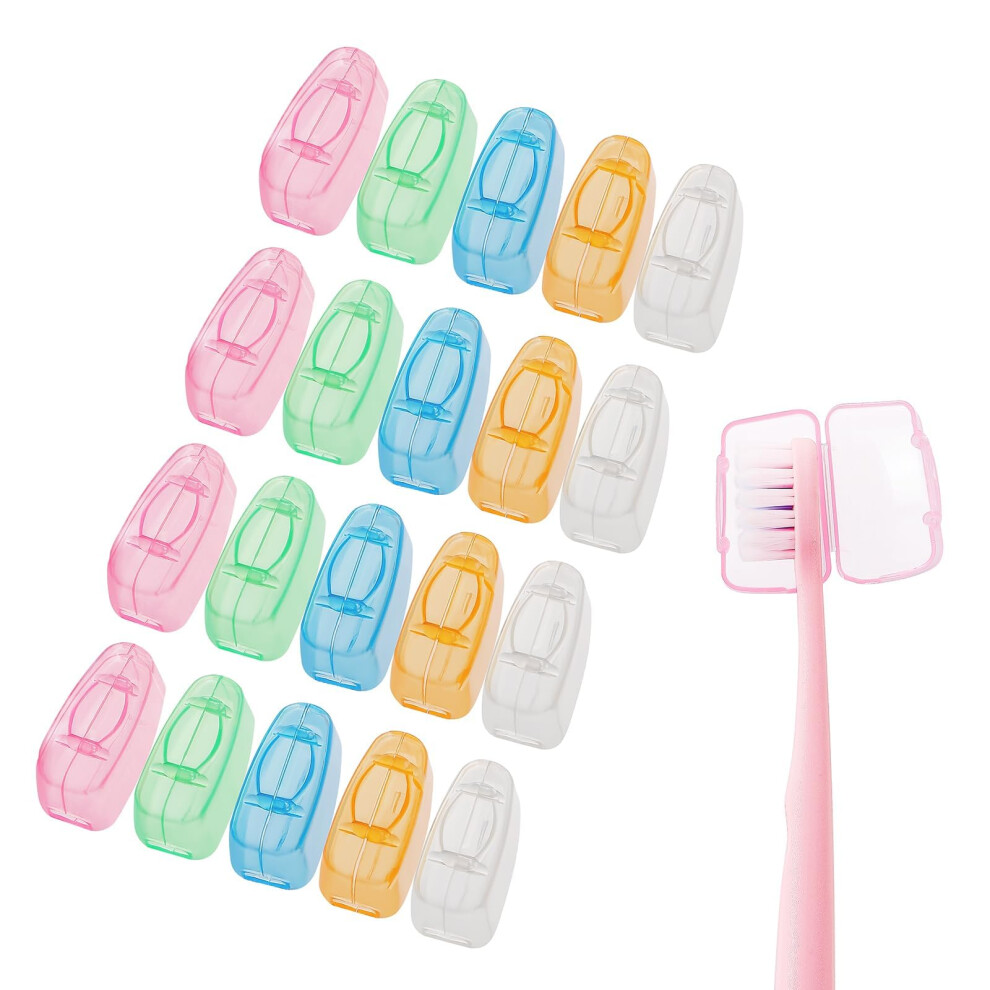 Pack of 20 Toothbrush Covers, Colored Toothbrush Case, Travel Toothbrush Protector for Family