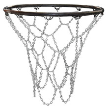 Plasă de baschet cu lanț, oțel galvanizat cu sigla oficială NBA pentru durabilitate în orice condiții meteorologice
