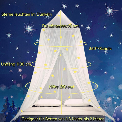 Στέγαστρο Glowing Stars για κορίτσια, Ροζ στέγαστρο για κορίτσια, Κουνουπιέρα 1