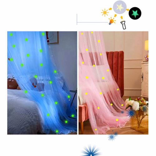 Στέγαστρο Glowing Stars για κορίτσια, Ροζ στέγαστρο για κορίτσια, Κουνουπιέρα 2