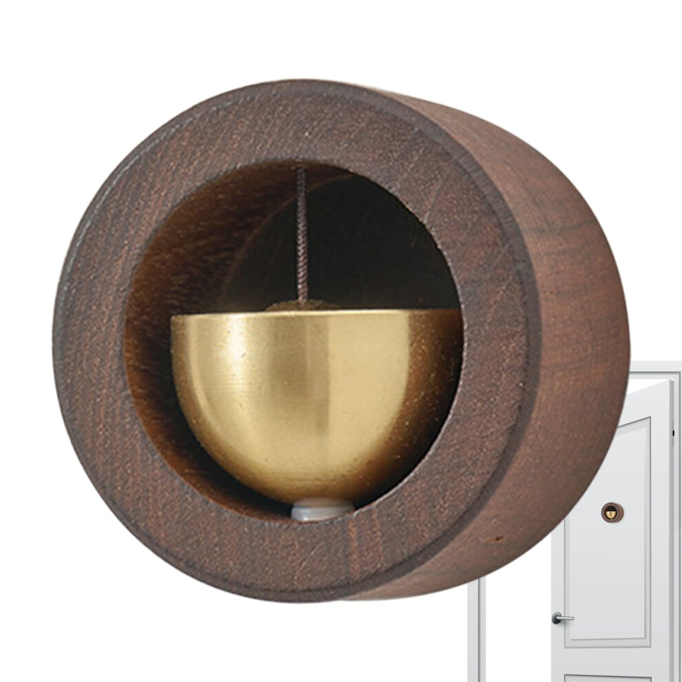 Magnetic Doorbell Wooden Doorbell For Bedroom Drill Rustic Decorative Gong For Home, Shops, Studios Black Walnut 9119770196262