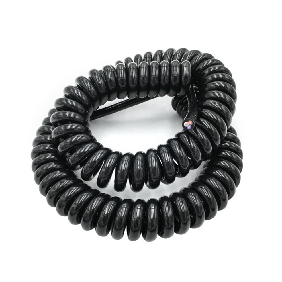 Trunking Solid 3 Core Spring Extensible Power Cord Spiral Cable 0.5Mm Square 3 Core 20Awg 2.5M 5M 7.5M Black 9119770196439