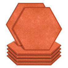 (orange) 6er Pack Sechseckige Schalldämmplatten Schalldichtpolster Abgeschrägte Kanten Schallplatten für Aufnahmestudio Of